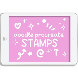 Cute Doodle Stamp Brush Set for Procreate | Procreate Stamps | Kawaii Stamps | Procreate Brushes | Digital Sparkles | Digital Download