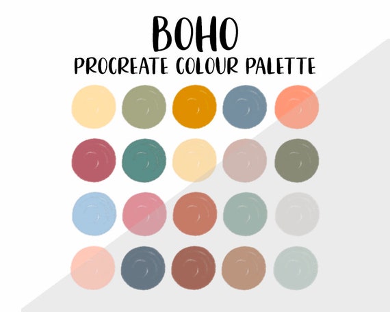 Boho Procreate Colour Palette Bohemian Colour Swatches | Etsy