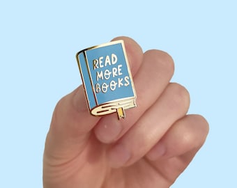 Read More Books Enamel Pin | Bookish Pin | Bookworm | Literary Gift | Bookish Merch | Gift for Book Lovers | Lapel Pin | Bookish Accessories