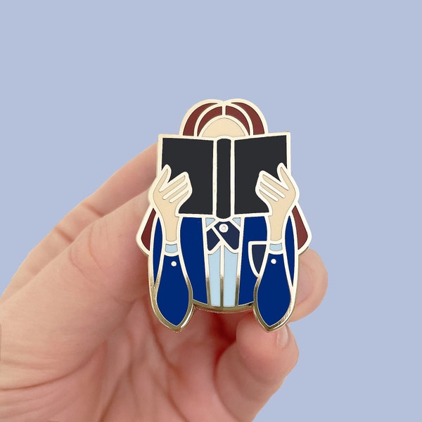 Rory Fictional Bookworm Enamel Pin | Bookish Merch | Book Lover | Literary Gift | Bookworm | 90s Pin