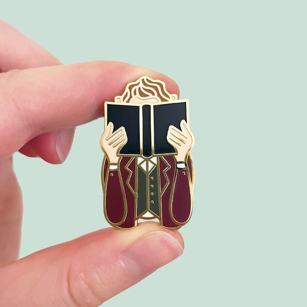 Bilbo Fictional Bookworm Enamel Pin | Bookish Enamel Pin | Hard Enamel | Literary Gift | Lapel Pin