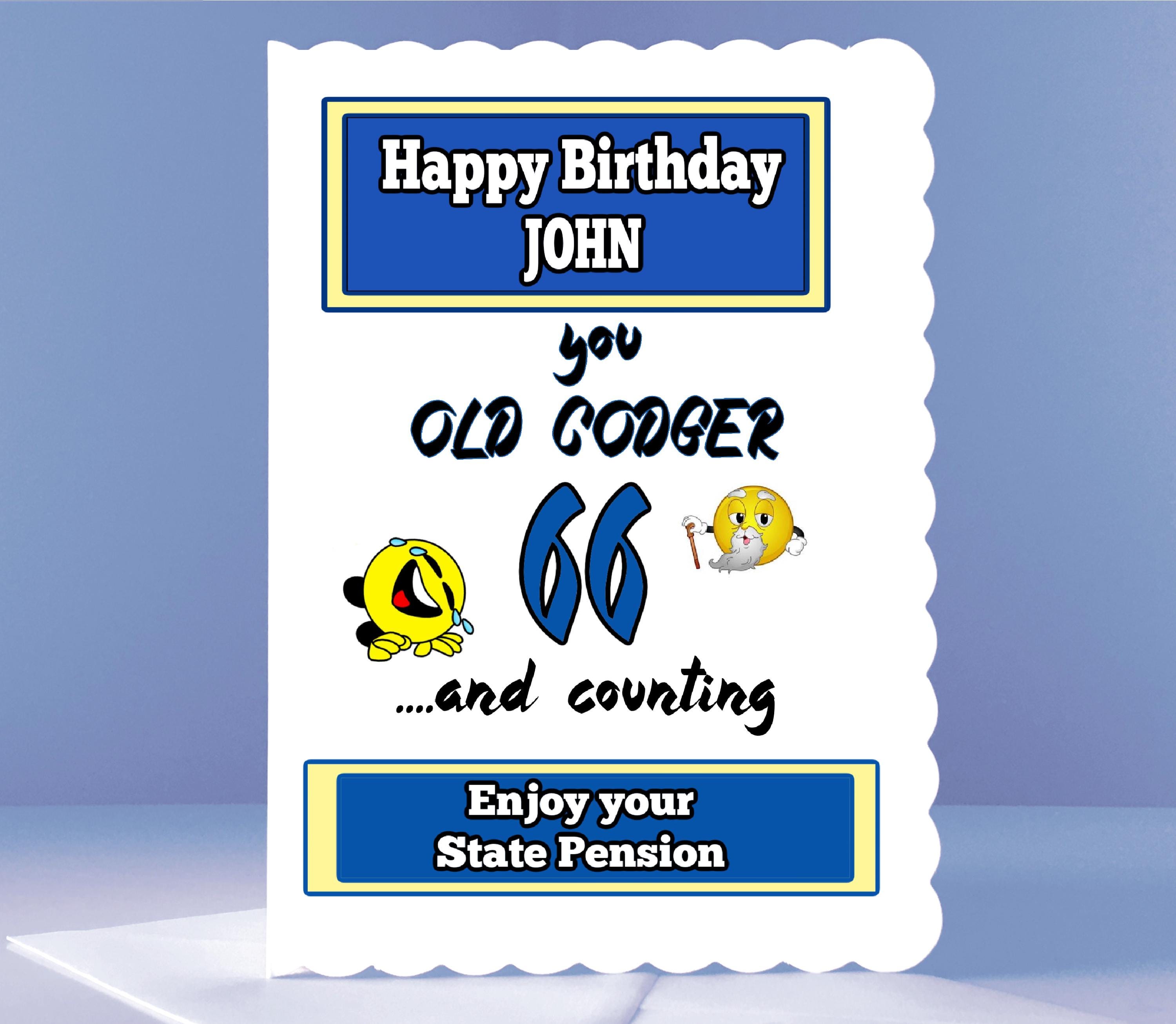Personalised 66th Birthday Card - OLD CODGER! - Etsy UK