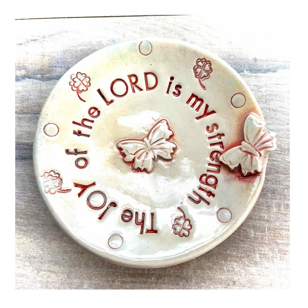 Handcrafted Ceramic Bible Verse Dish Ring Dish, Jewellery Dish ...