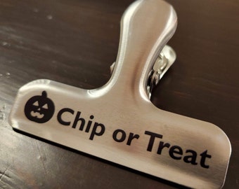 Pair of Halloween Chip Clips - Extra High Quality Heavy Stainless Steel - Water and Rustproof