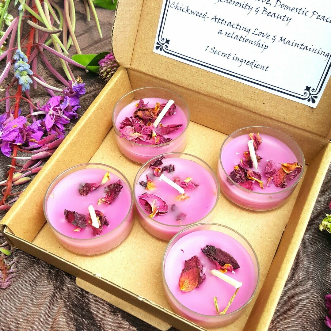 Handmade Pure Beeswax Tealights Set of 5 for Bringing Love Etsy UK