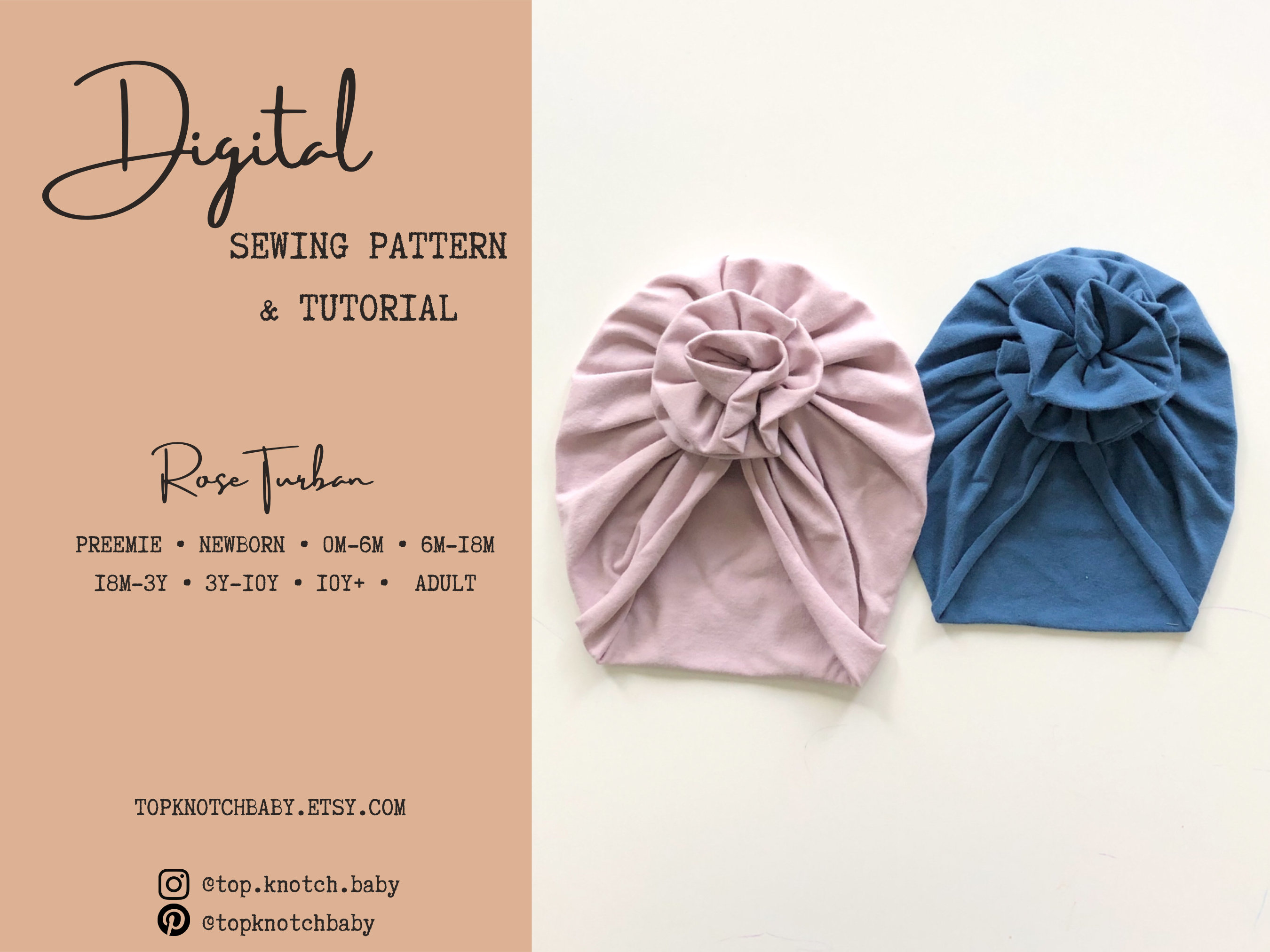 Baby Turban PDF Sewing Pattern And Tutorial Rose Headwrap For Etsy baby-turban-pdf-sewing-pattern-and-tutorial-rose-headwrap-for-etsy