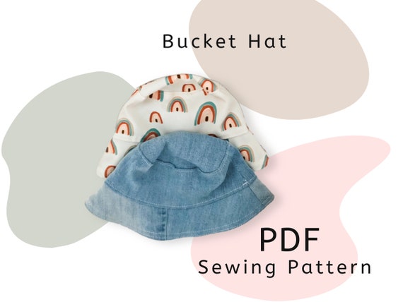Kids Bucket Hat PDF Sewing Pattern and Tutorial Baby Sun Hat Pattern Pool  Hat Newborn to Big Kids 