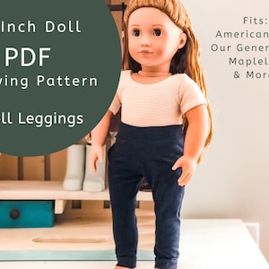 18 inch Doll PDF Sewing Pattern | Doll Clothing Pattern | Doll Leggings PDF Pattern