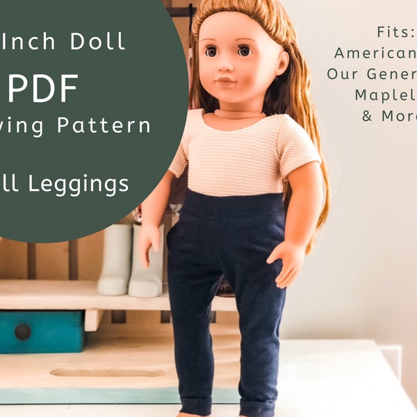 18 inch Doll PDF Sewing Pattern | Doll Clothing Pattern | Doll Leggings PDF Pattern