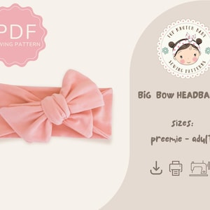 Bow headband pdf pattern- Sewing patterns for baby and kids- Kids headband with bow pdf pattern