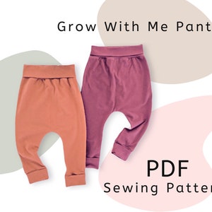 Grow With Me Pants PDF Sewing Pattern and Tutorial Baby and - Etsy Canada