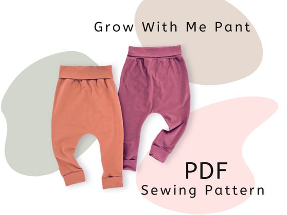 Grow With Me Pants PDF Sewing Pattern and Tutorial Baby and Toddler Harem  Pants Digital Pattern 