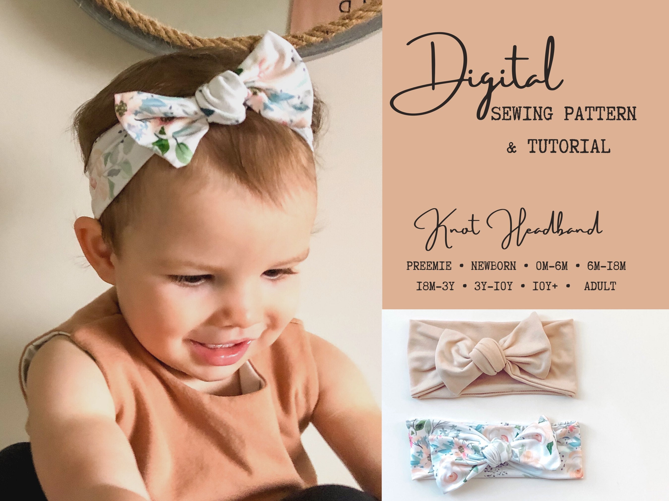 Bow Headband Sewing Pattern & Tutorial Stretchy Baby Etsy