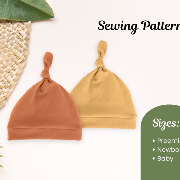 Knotted Baby Hat Sewing Pattern and Tutorial | PDF | Instant Download