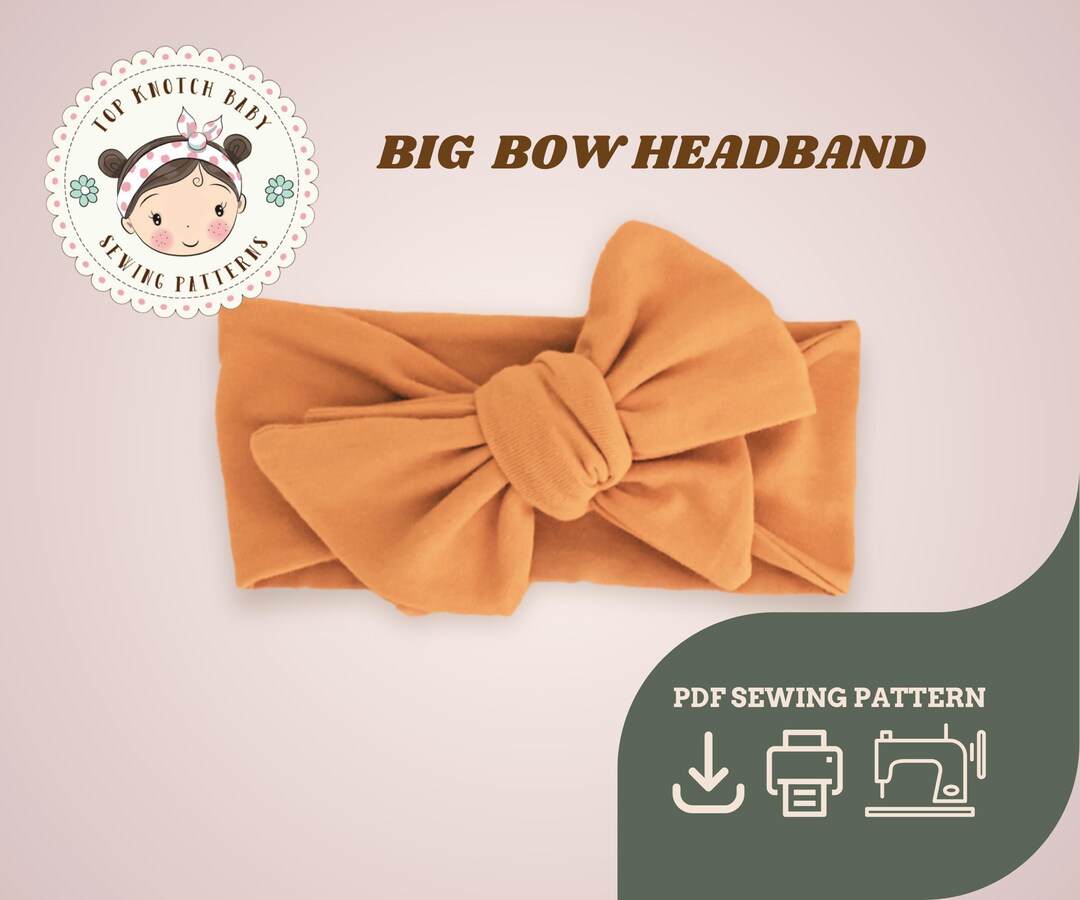 Head Bow Pattern Bow Headband Pdf Pattern Sewing Patterns for Baby and Kids Kids ...