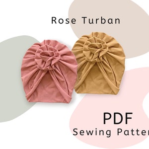 Turban pdf pattern- Rose turban for baby and kids- Kids pdf sewing pattern- DIY Christmas Gift