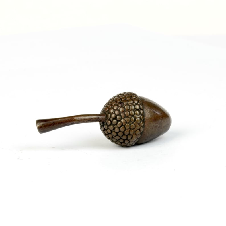 Bronze Acorn Miniature Nut Sculpture Hot Cast Bronze Bonsai Etsy