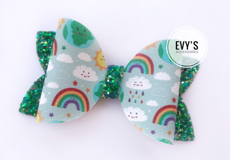 Rainbow Hair Bow Rainbow Headband Rainy Day Headband Rainy Day Hair Bow