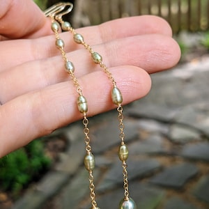 Super long freshwater pearl earrings image 1