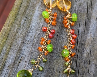 Spring wildflower earrings in gold