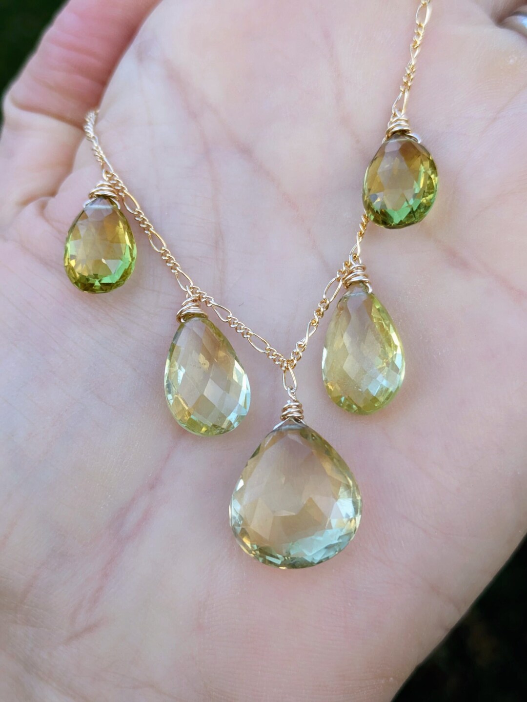 Natural Lemon Quartz Necklace - Etsy