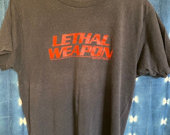 Vintage LETHAL WEAPON Movie T Shirt, Black, Large