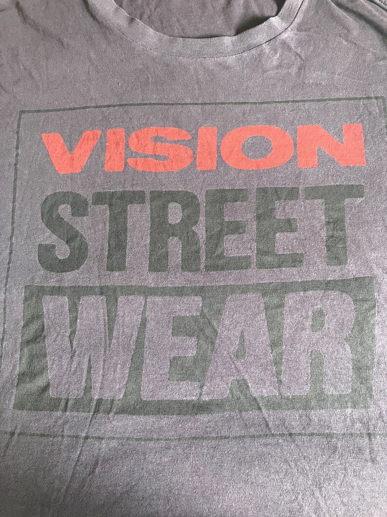 Vintage VISION STREET WEAR T Shirt, Black, Large image 2