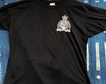 Vintage RCMP Royal Canadian Mounted Police Black T Shirt, Large