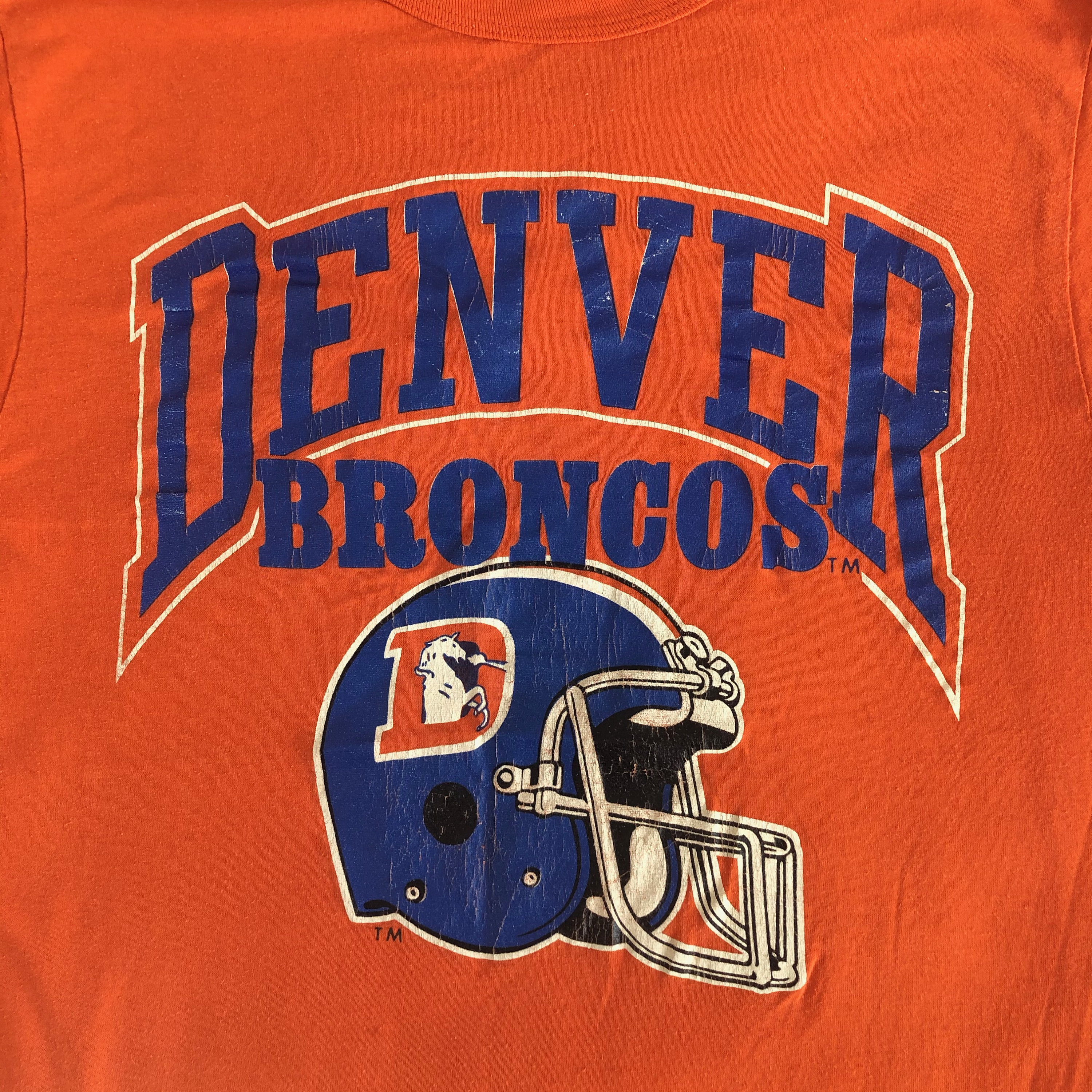 Vintage DENVER BRONCOS Orange T Shirt Large 