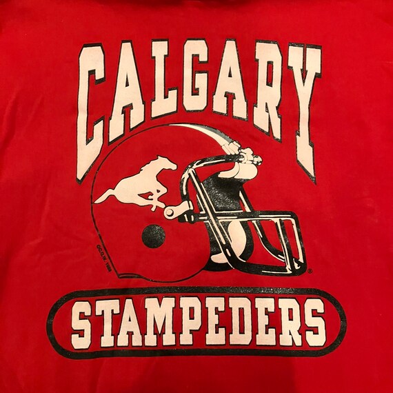 Vintage Calgary Stampeders CFL Sweatshirt, Red - image 2