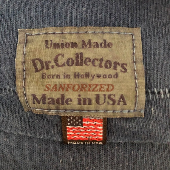 Vintage DR. COLLECTOR'S Indigo Blue Henley T Shirt