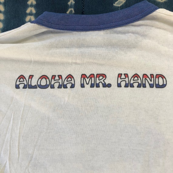 Vintage BEASTIE BOYS Aloha Mr. Hand White Blue Ringer T Shirt, XL