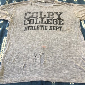 Vintage COLBY COLLEGE Gray T Shirt, Large