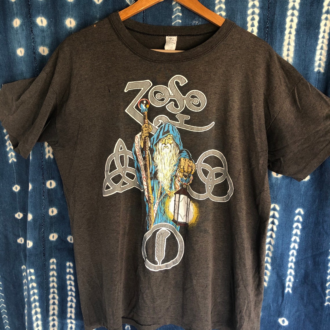 VINTAGE Led Zeppelin IV Zoso Black XL T Shirt fits like Large Etsy