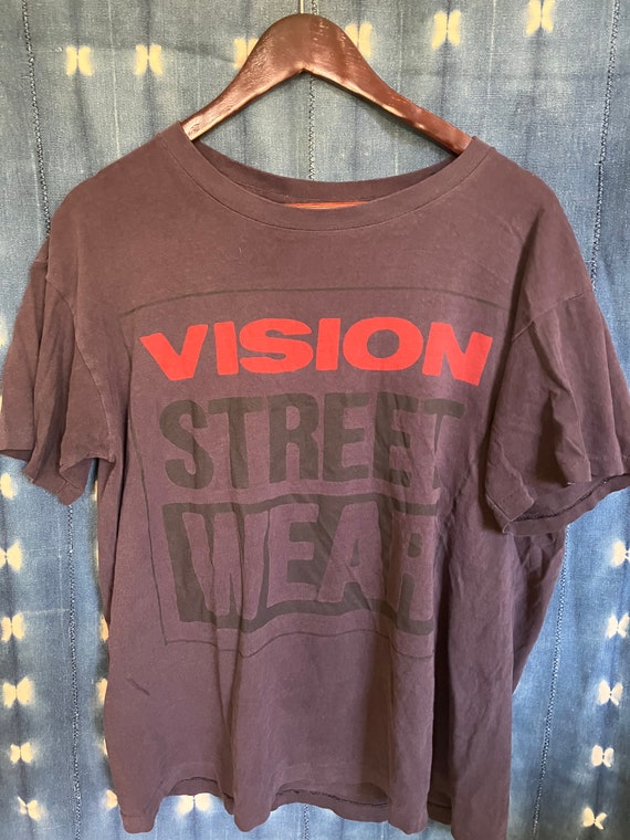 Vintage VISION STREET WEAR T Shirt, Black, Large - image 1