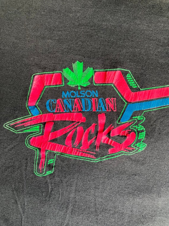 Vintage MOLSON CANADIAN ROCKS T Shirt, Black, xl