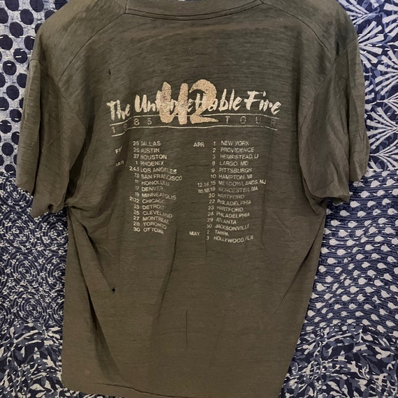 Vintage U2 Unforgettable Fire Tour T Shirt, Black… - image 3