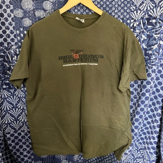 イングロリアス・バスターズ タランティーノ映画Tシャツ、L、オリーブ 