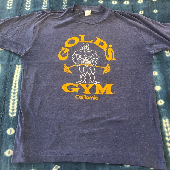 Vintage GOLD'S GYM California Blue Gym T Shirt, Large -  Israel