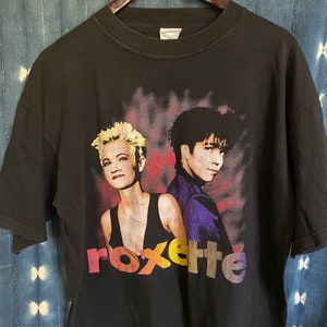 ロクセット　roxette バンドTシャツ　ヴィンテージ ビンテージ90's○Roxette World Tour1991-1992両面プリントT