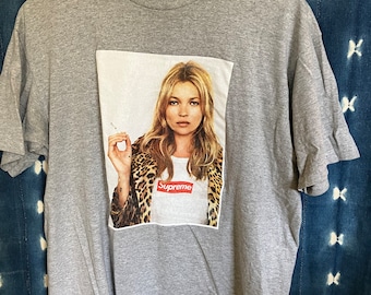 Vintage KATE MOSS x Supreme T Shirt, Grey, Large