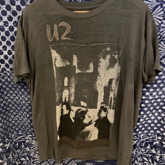 Vintage U2 Unforgettable Fire Tour T Shirt, Black… - image 1