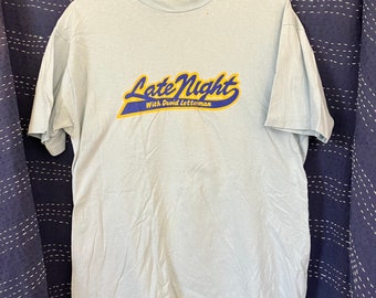 Original David Letterman Tee, Baby Blue, SS XL