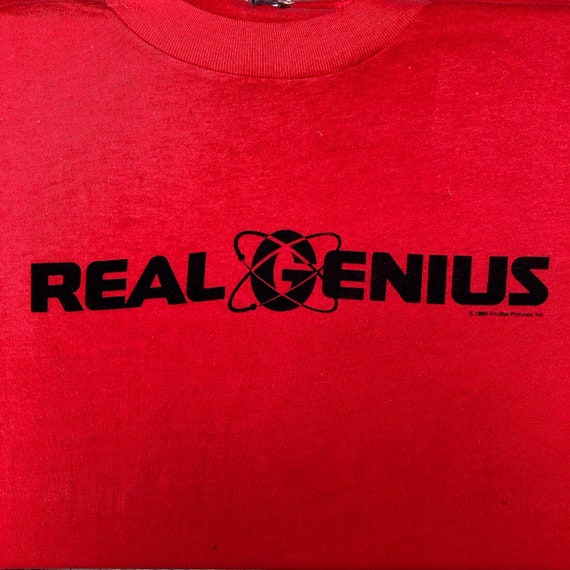 Vintage REAL GENIUS Movie T Shirt, Large, Red - image 2