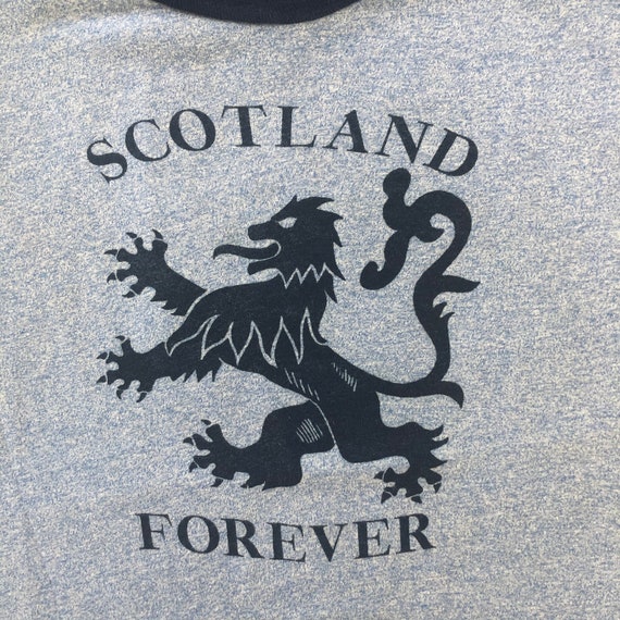 Vintage SCOTLAND FOREVER Heather Blue Ringer T Shi