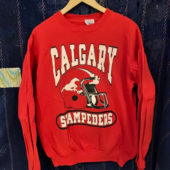 Vintage Calgary Stampeders CFL Sweatshirt, Red - image 1