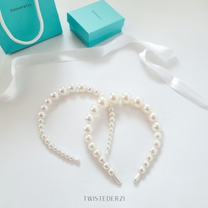 Large Pearl Crown Headband | Beaded Pearl Headband | Bridesmaid Gift Accessories | Elegant Bridal Pearl Statement Hair Piece