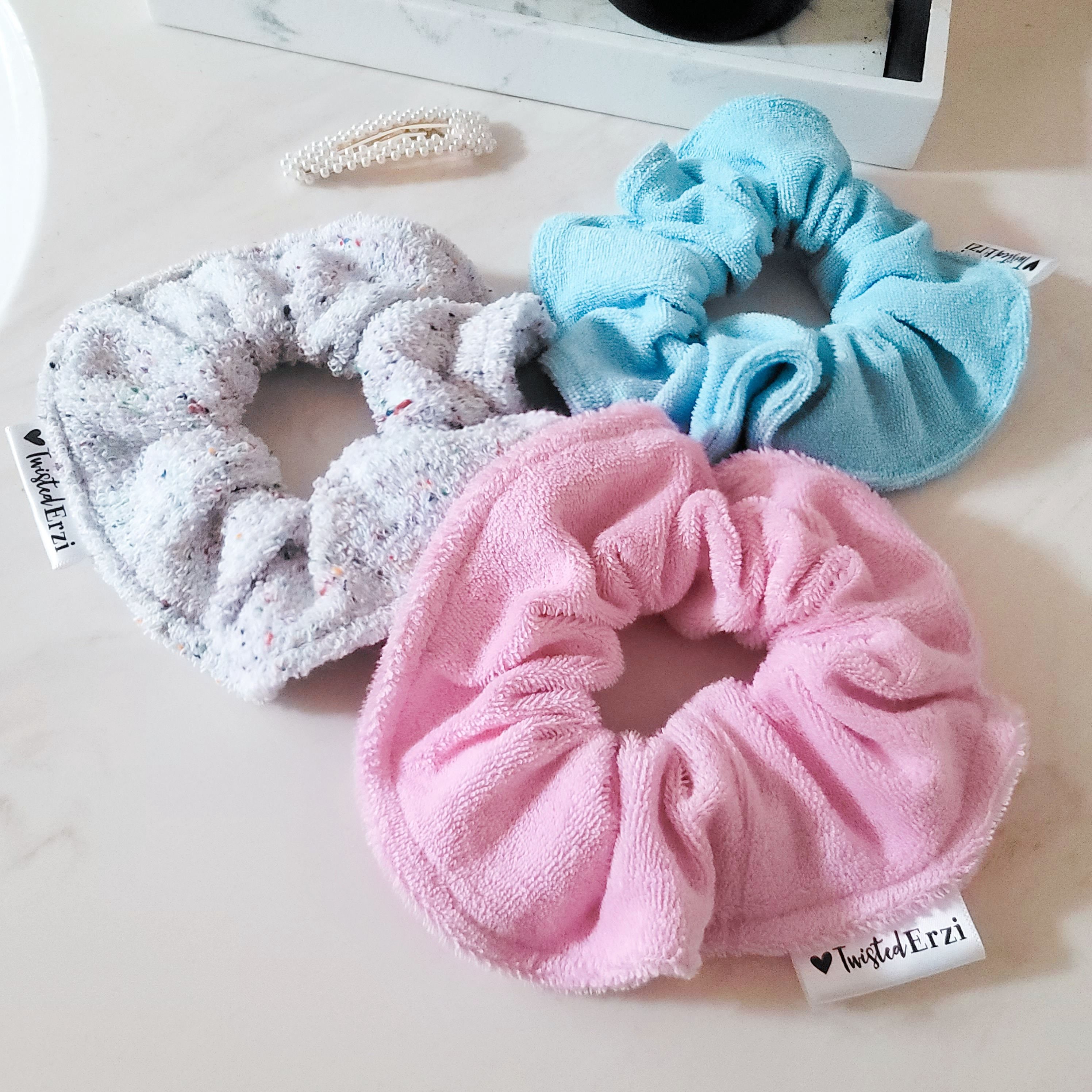 Terry Cloth Spring Collection Towel Hair Accessories Oversized Yellow Gold Towel Scrunchies Summer Collection Dries Hair