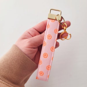 Wristlet Lanyard Keychain Smiley Face Checkerboard Keychain Customize your hardware Gold Rosegold Silver Key Fob Cute Gift for Her image 6