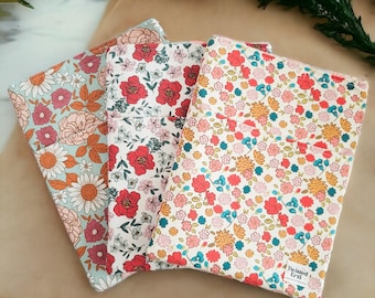 Floral Padded Book Sleeve with Pocket: 12x9 Tablet Cover